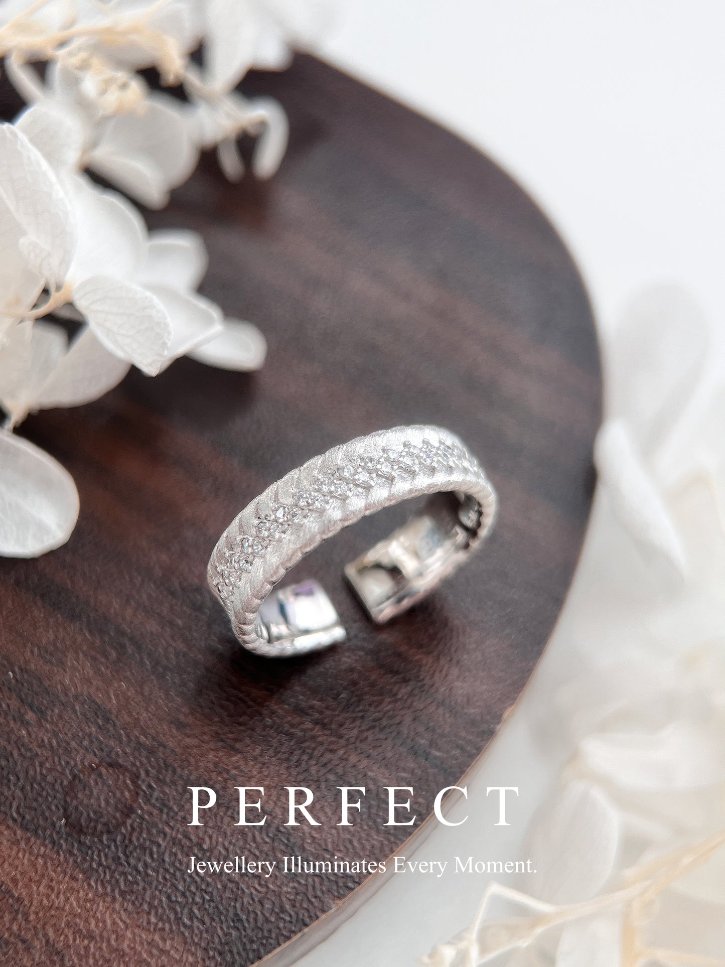 Italian S925 Silver Ring ｜ 義大利工藝拉絲微鑲麥穗戒指✨