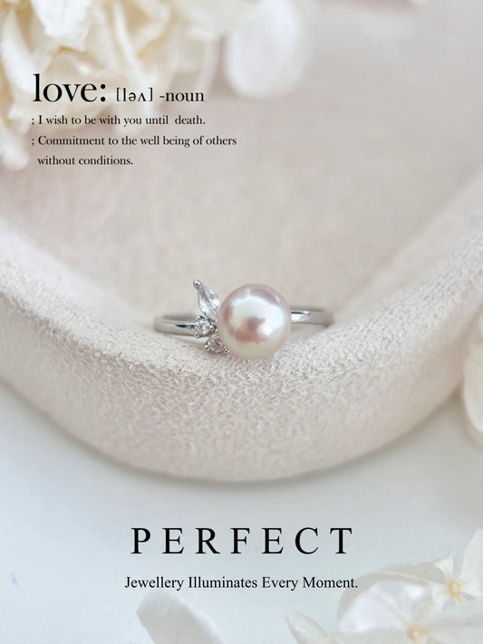 6.5-7mm Freshwater Pearl S925 Ring |淡水紫色珍珠日系戒指