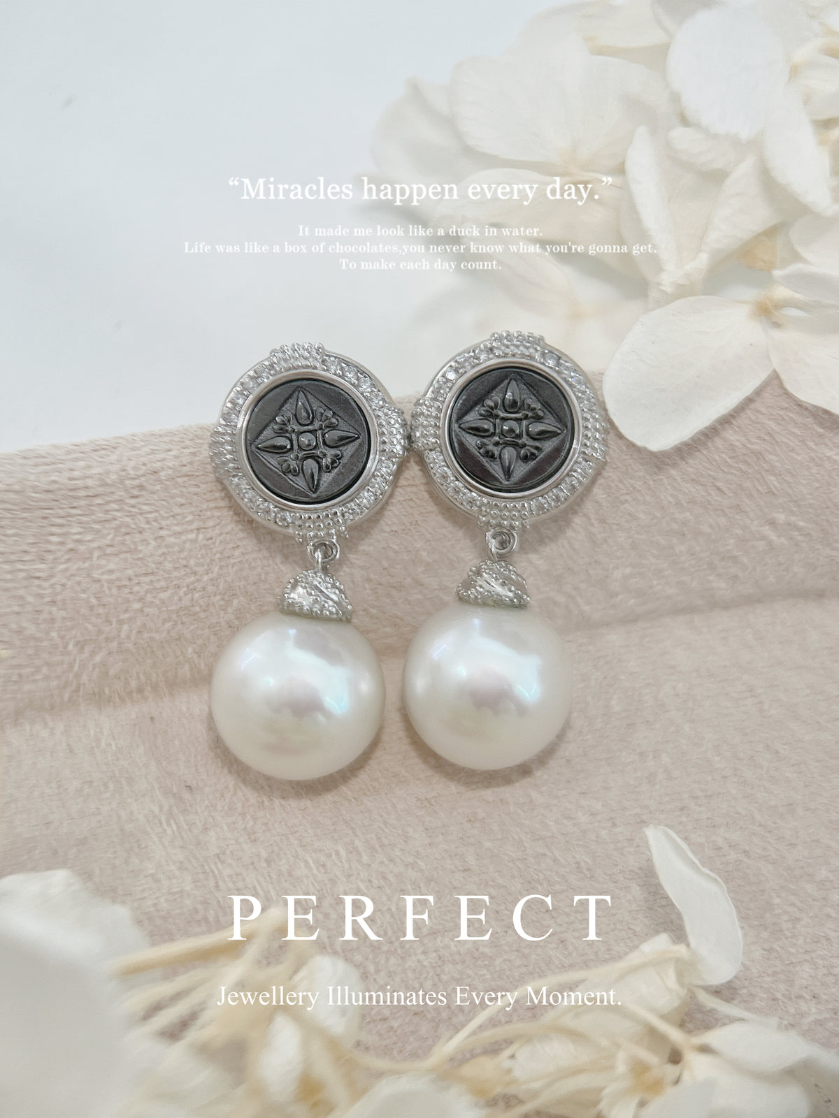 11.3mm Freshwater Pearl S925 Earrings | 淡水珍珠黑金幣耳釘