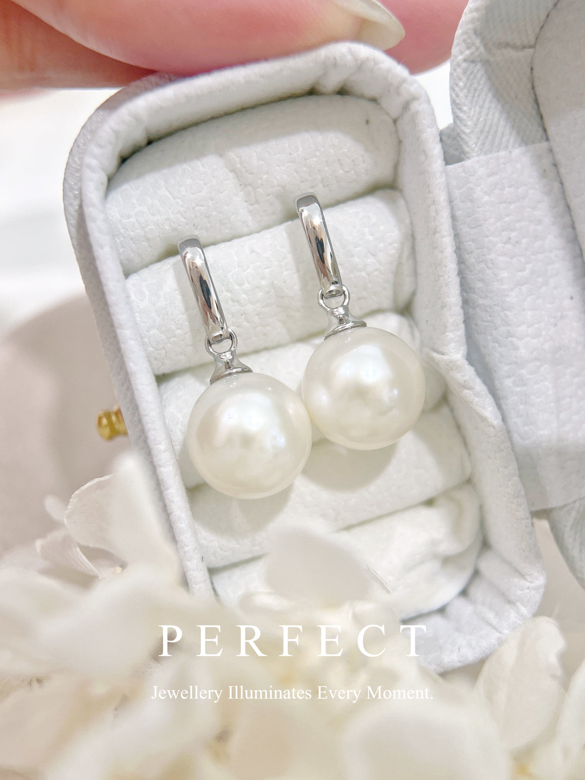 11.9mm Freshwater Pearl S925 Earrings | 淡水珍珠光板耳釘