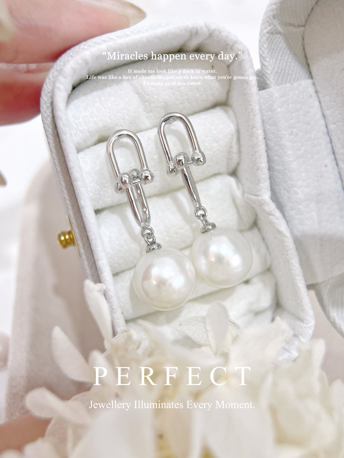 10.6mm Freshwater Pearl S925 Earrings | 淡水珍珠鎖鏈耳釘