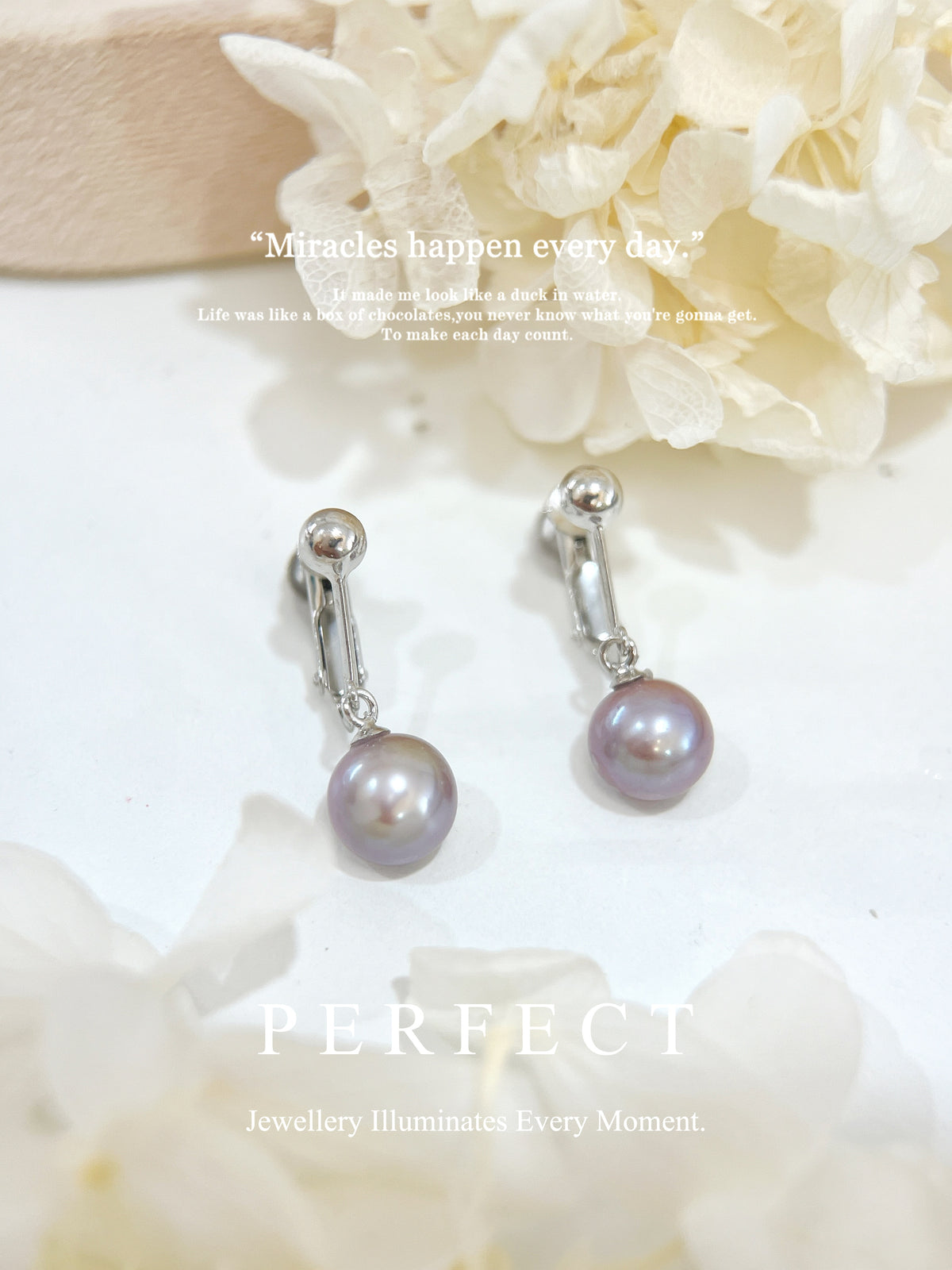 7.6mm Freshwater Pearl S925 Ear Cliff | 淡水紫珠耳夾