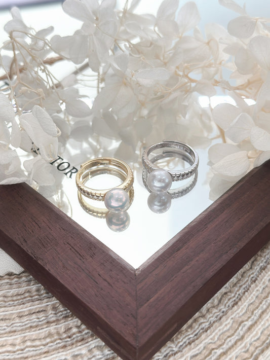 Freshwater Pearl Ss925 Ring | 淡水珍珠重工滿鑲戒指