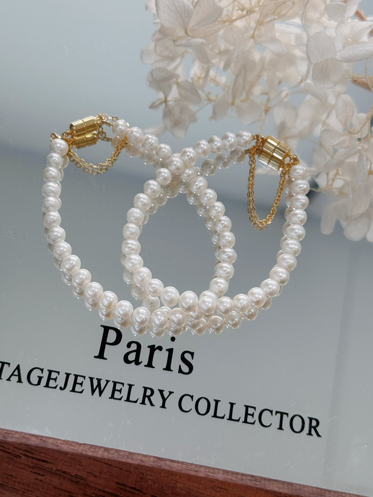 5-6mm Freshwater Pearl Brass Bracelet | 5-6mm淡水珍珠磁扣手鏈