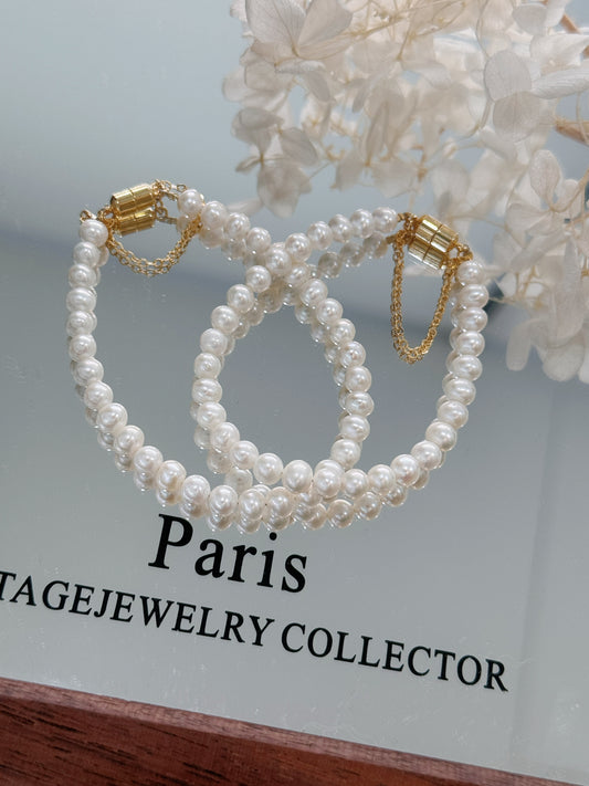 5-6mm Freshwater Pearl Brass Bracelet | 5-6mm淡水珍珠磁扣手鏈
