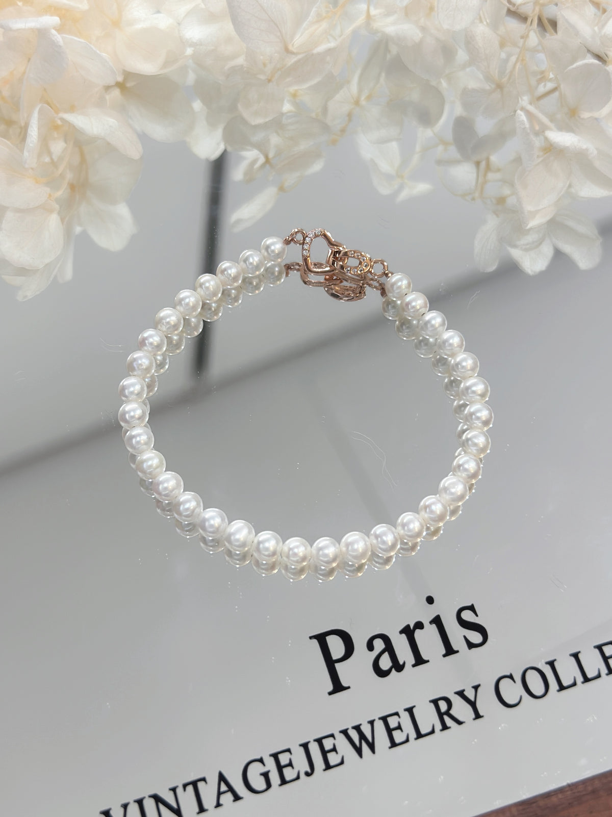 4.5-5mm Freshwater Pearl Brass Bracelet | 淡水珍珠冷白正圓無核手鏈