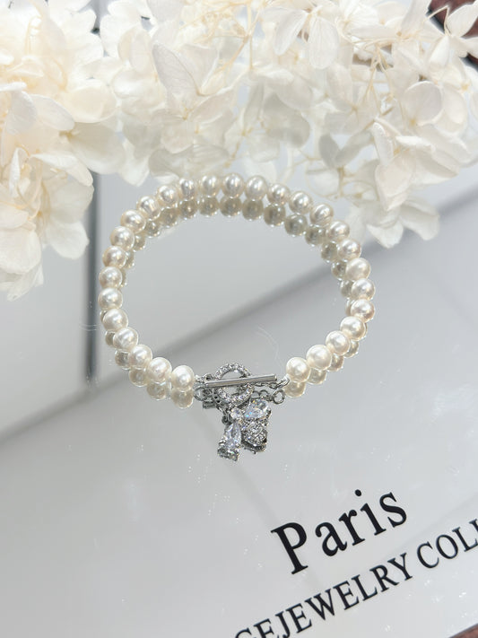5.5-6mm Freshwater Pearl Bras Bracetel |淡水珍珠蜜蜂OT扣手鏈