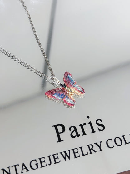 Natural Leaf Necklace | 金剛葉彩電鍍蝴蝶項鏈