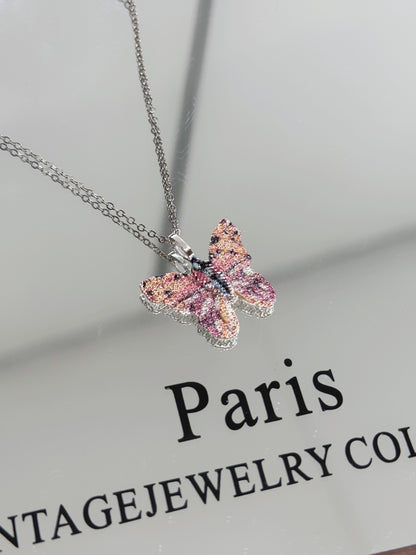 Natural Leaf Necklace | 金剛葉彩電鍍蝴蝶項鏈
