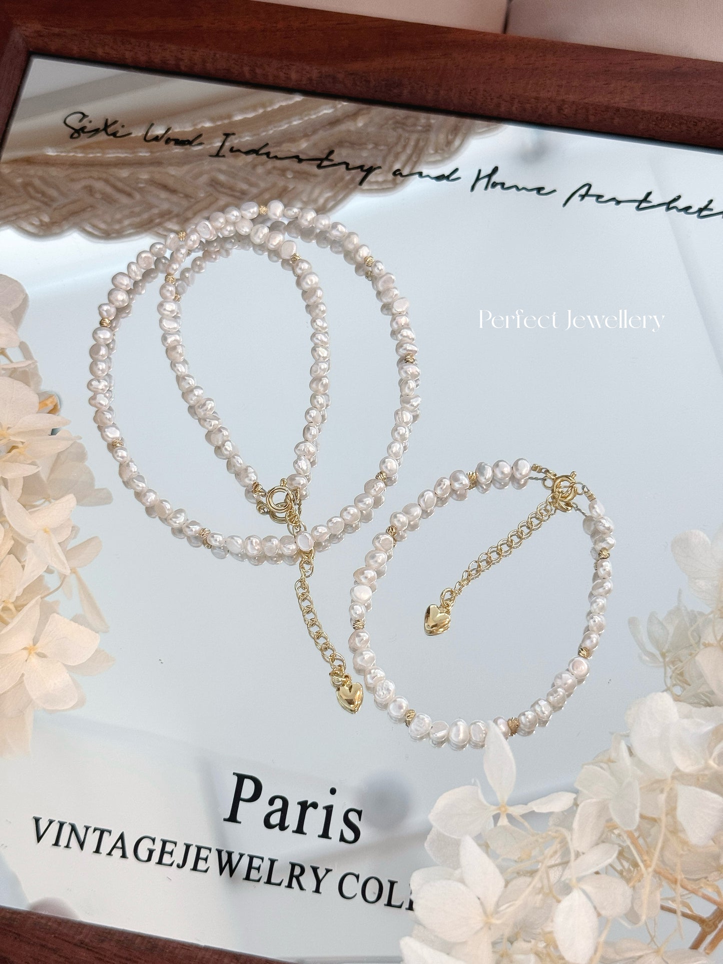 Baroque Freshwater Pearl Set | 極光奶油巴洛克小碎銀淡水珍珠套裝