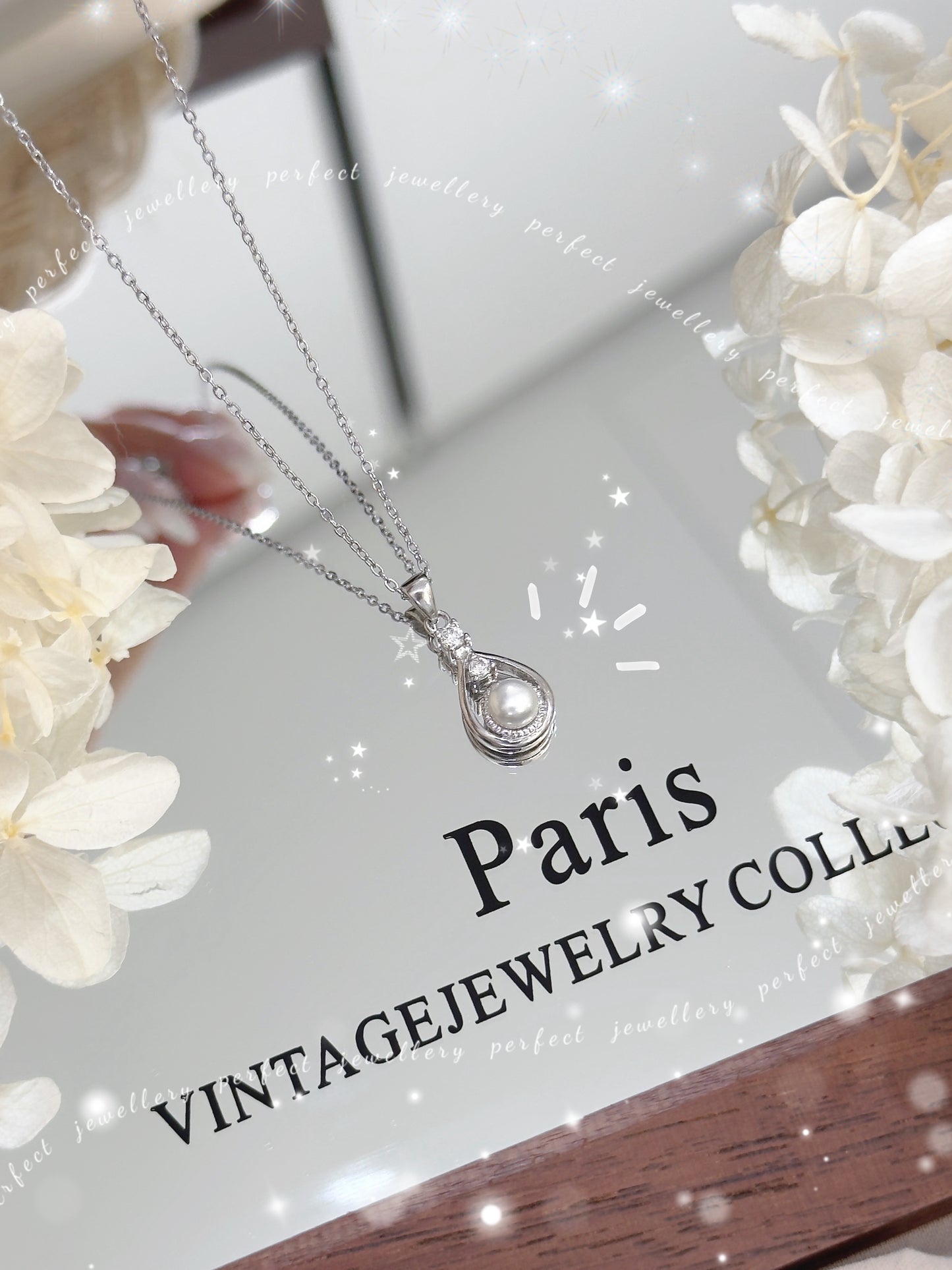 Freshwater Pearl Brass Necklace | 小淚滴淡水珍珠項鏈