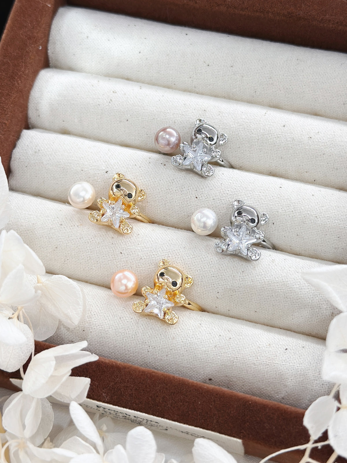 ✨Freshwater Pearl Teddy Bear 🧸 Ring | 淡水珍珠熊仔戒指✨💛🌻🐾