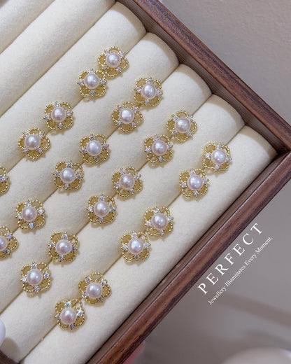 ✨Freshwater Pearl Clover Earring l 淡水珍珠四葉草🍀耳釘✨
