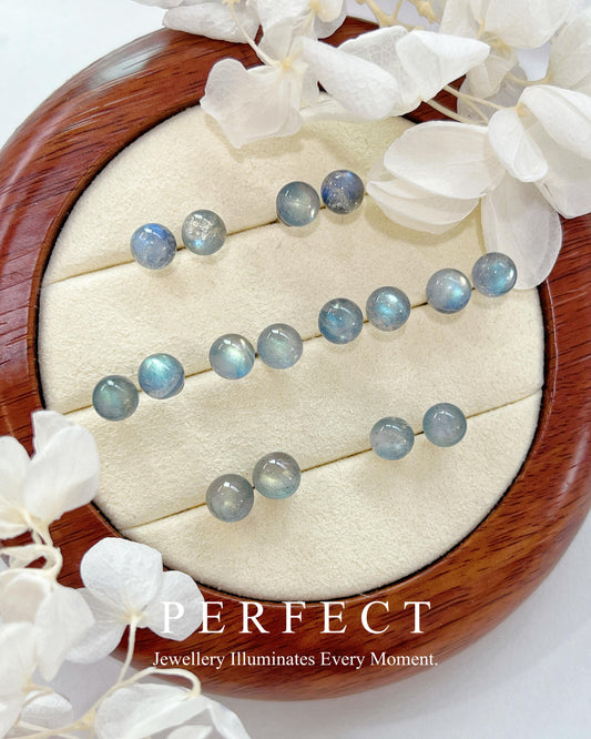 ✨Grey Moonstone S925 Earrings |🌙灰月光石s925耳釘✨🐈‍⬛