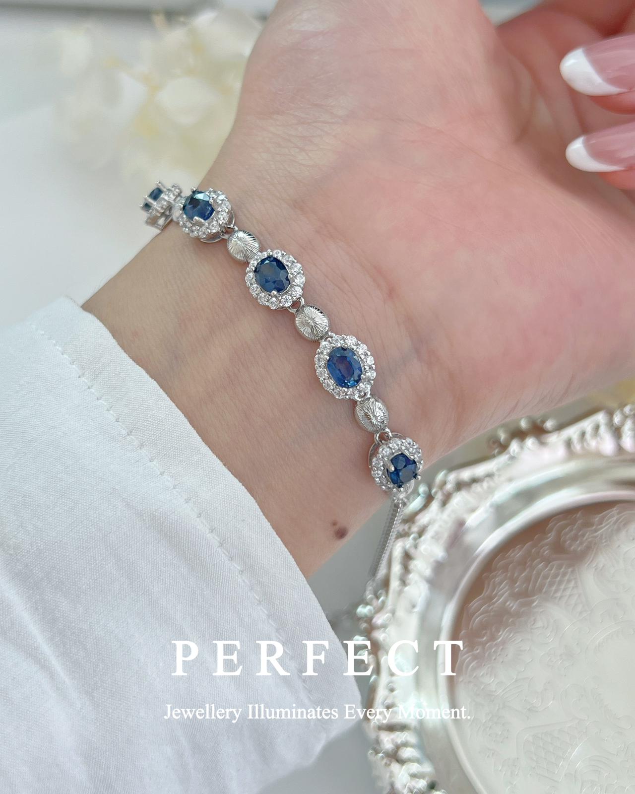 ✨2ct Blue Sapphire Stella S925 Bracelet | 藍寶石星辰💫S925手鍊✨