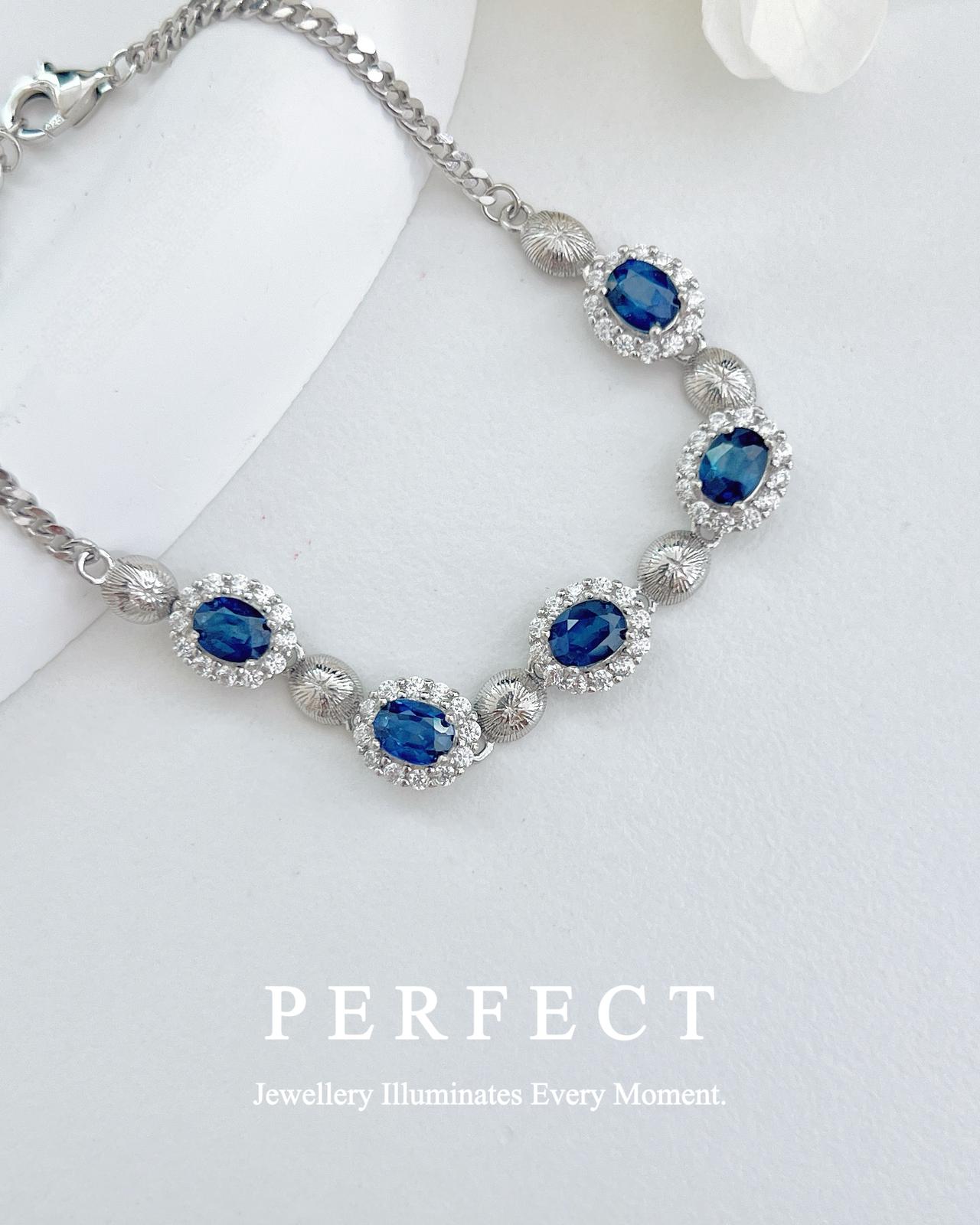 ✨2ct Blue Sapphire Stella S925 Bracelet | 藍寶石星辰💫S925手鍊✨