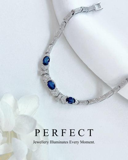 ✨1.7ct Blue Sapphire 💙S925 Bracelet | 藍寶石🌊s925銀手鍊✨🧊
