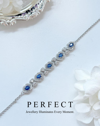 ✨🎀Blue Sapphire Ribbon S925 Bracelet | 藍寶石蝴蝶結s925銀手鍊✨🩰