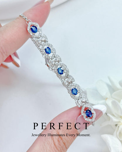 ✨🎀Blue Sapphire Ribbon S925 Bracelet | 藍寶石蝴蝶結s925銀手鍊✨🩰