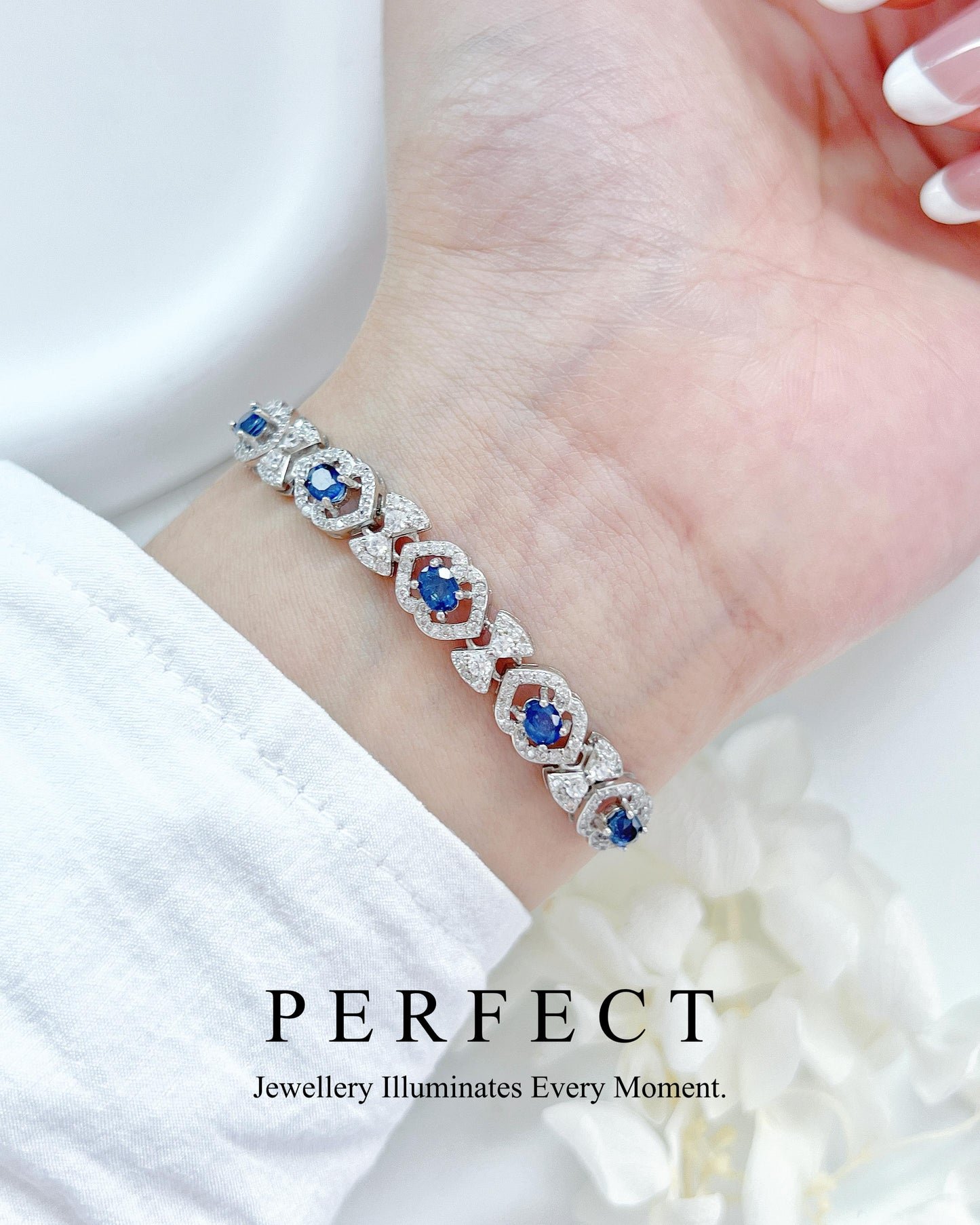 ✨🎀Blue Sapphire Ribbon S925 Bracelet | 藍寶石蝴蝶結s925銀手鍊✨🩰