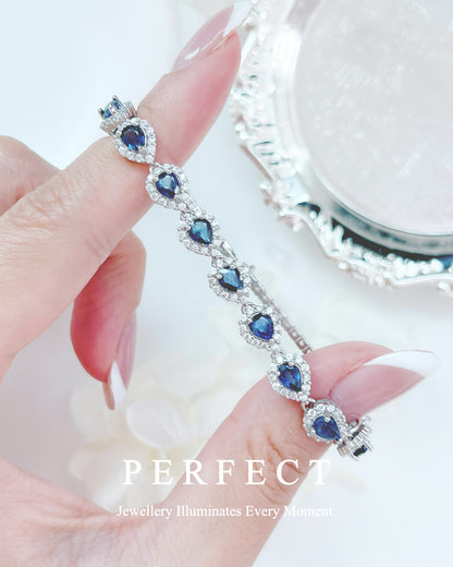 ✨3ct Blue Sapphire💙S925 Bracelet |藍寶石💧水滴s925銀手鍊✨