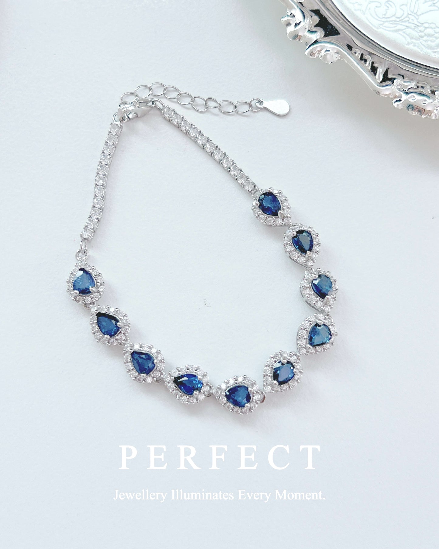 ✨3ct Blue Sapphire💙S925 Bracelet |藍寶石💧水滴s925銀手鍊✨