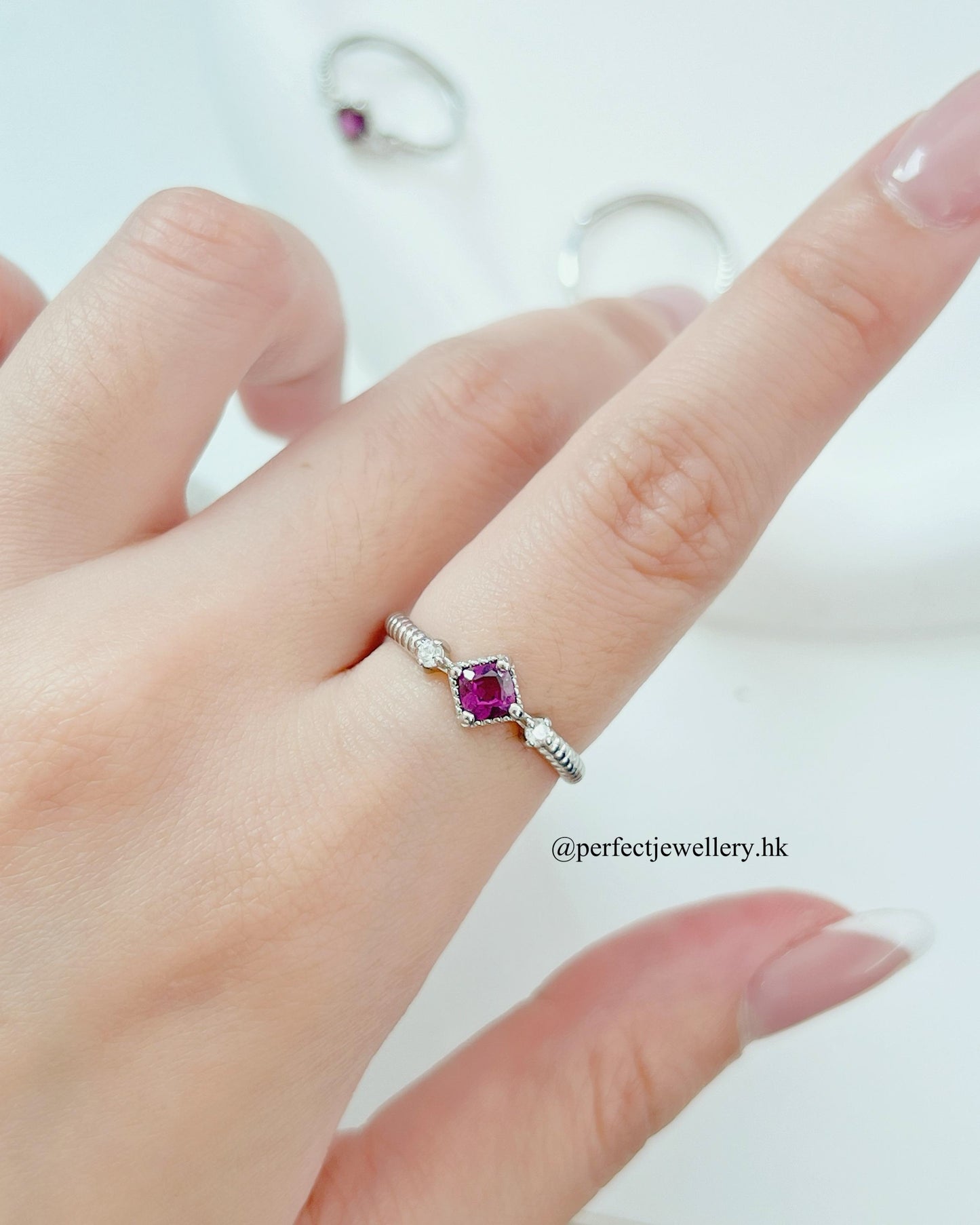 ✨Purple Garnet Brass Ring🍇 | 紫牙烏石榴石方塊戒指💜✨
