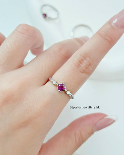 ✨Purple Garnet Brass Ring🍇 | 紫牙烏石榴石方塊戒指💜✨