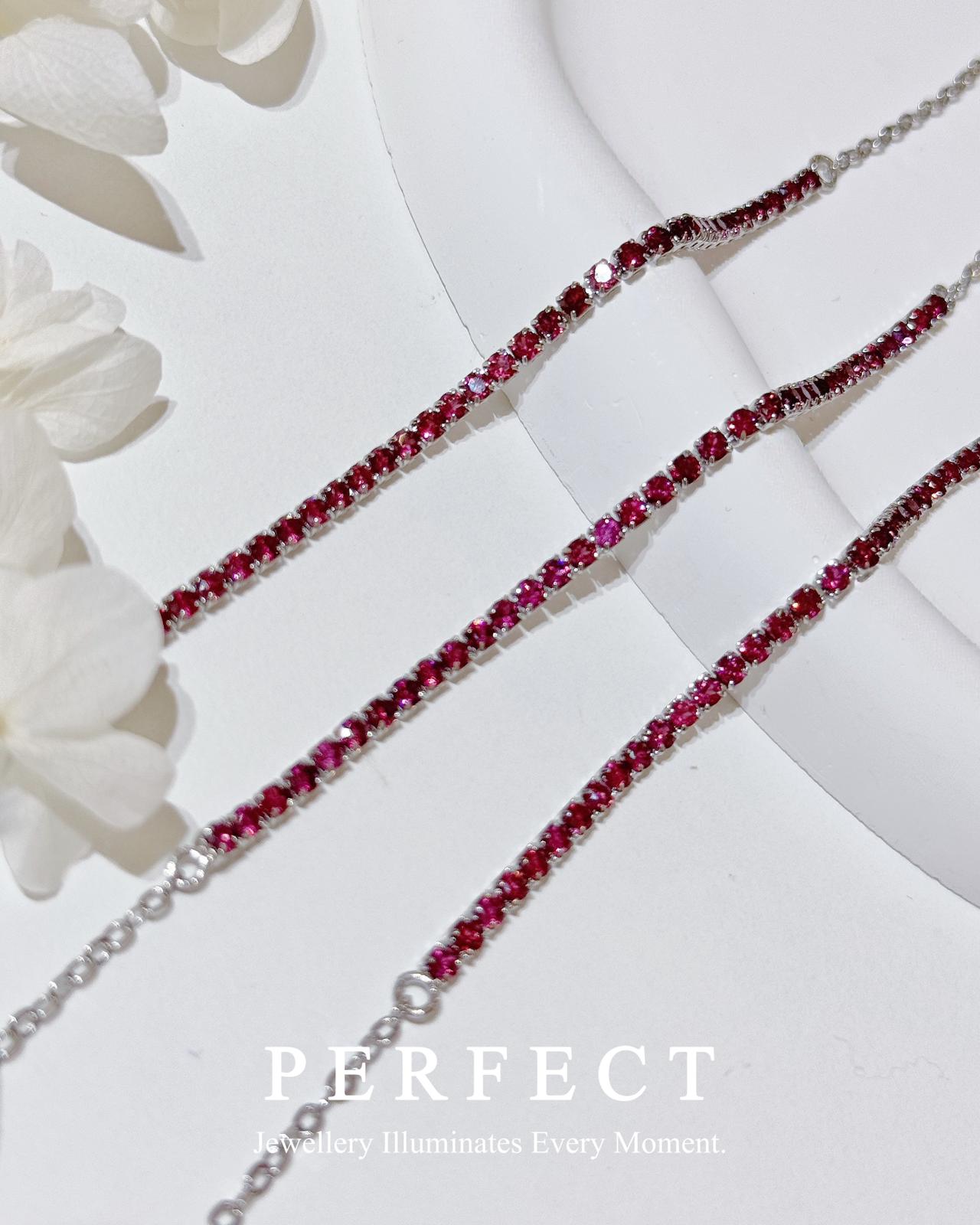 ✨Reddish Purple Garnet Brass Tennis Bracelet | 紫牙烏石榴石網球手鍊✨💜