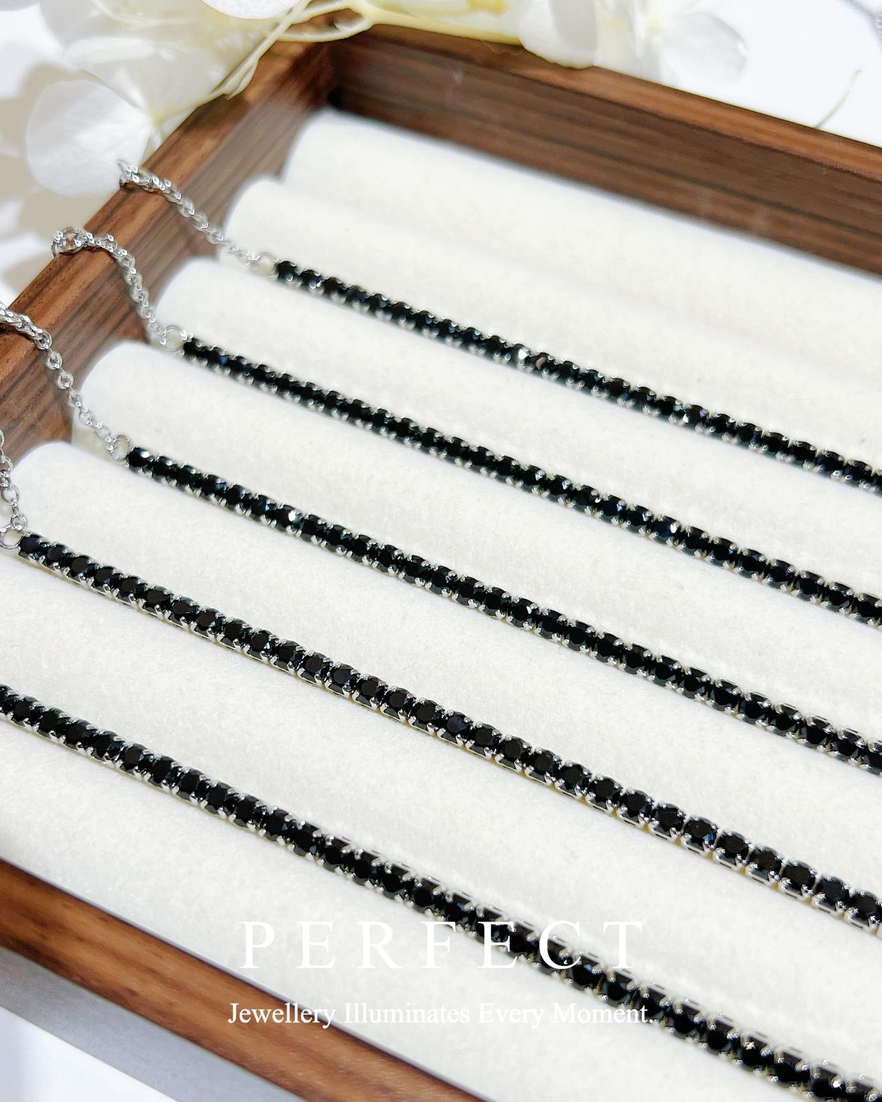 ✨Black Spinel Brass Tennis Bracelet | 🖤黑尖晶網球手鍊🐈‍⬛✨