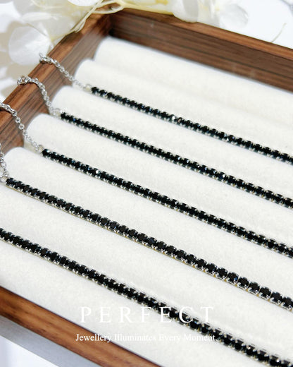 ✨Black Spinel Brass Tennis Bracelet | 🖤黑尖晶網球手鍊🐈‍⬛✨