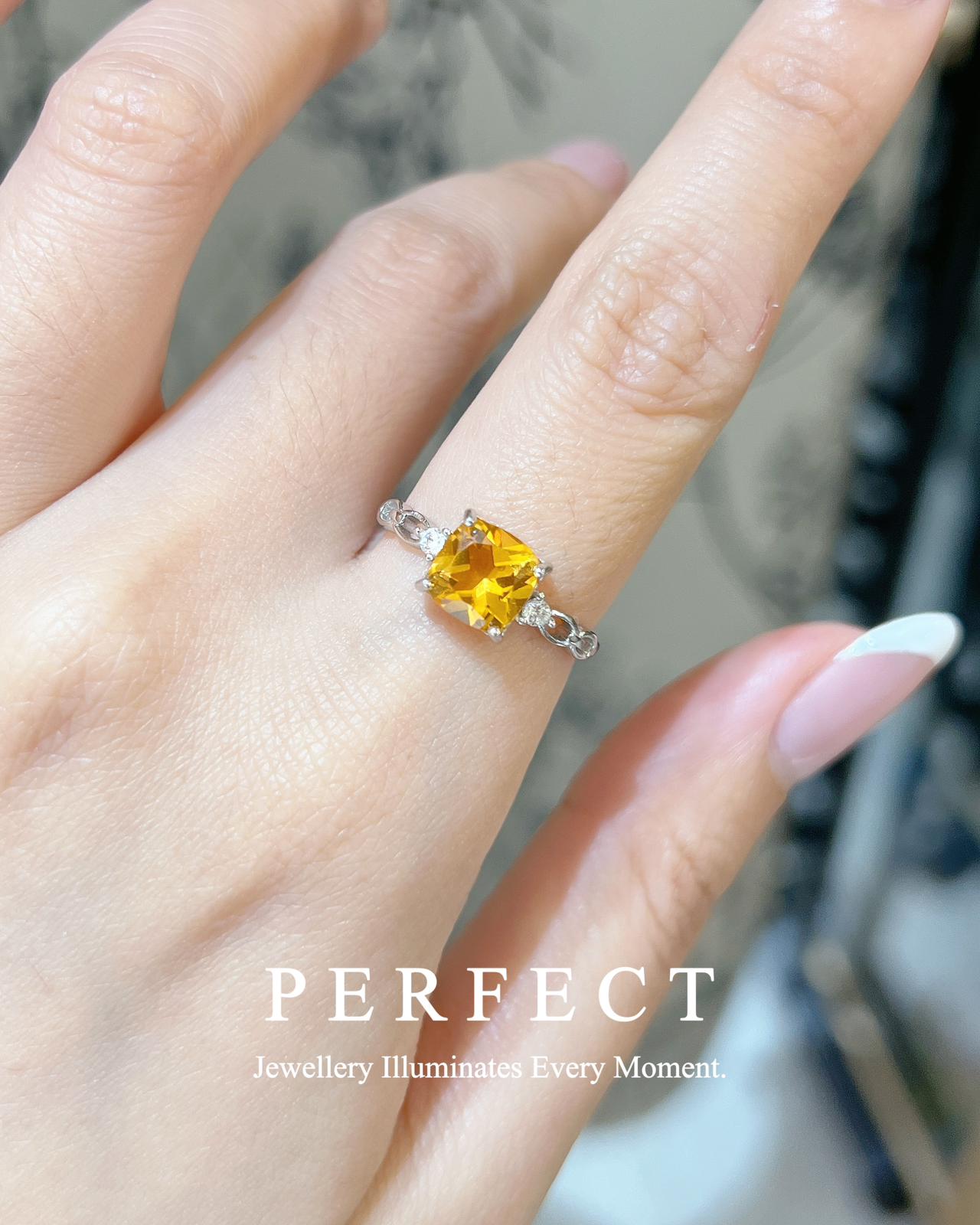 ✨Citrine Trilogy S925 Ring |黃水晶💛三石鏤空戒指✨