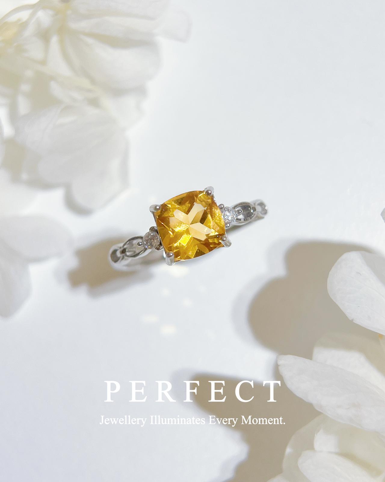 ✨Citrine Trilogy S925 Ring |黃水晶💛三石鏤空戒指✨