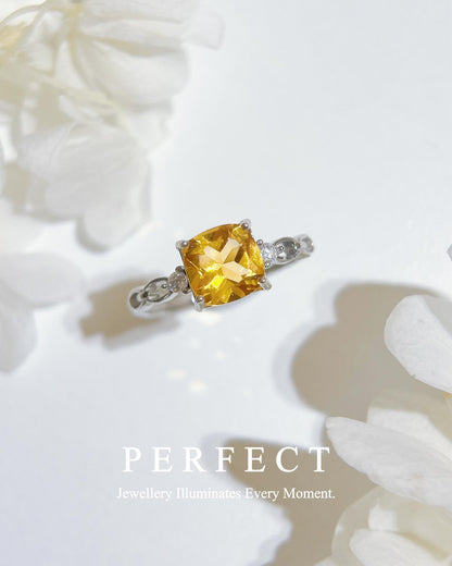 ✨Citrine Trilogy S925 Ring |黃水晶💛三石鏤空戒指✨