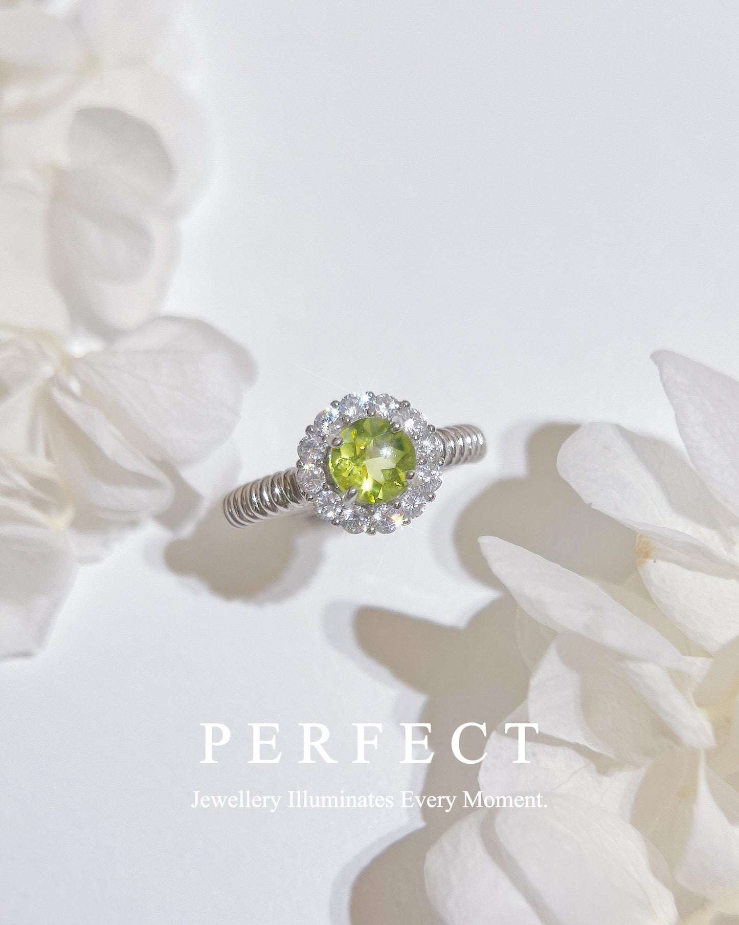✨Peridot S925 Ring | 橄欖石花環戒指💚✨🧚‍♀️