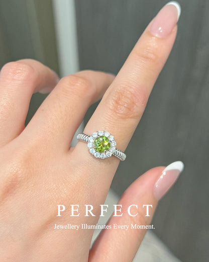 ✨Peridot S925 Ring | 橄欖石花環戒指💚✨🧚‍♀️