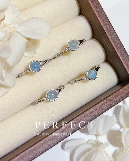 ✨Aquamarine Brass 💙Ring | 海藍寶不對稱戒指🌊✨