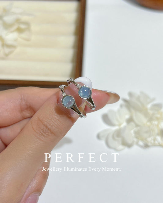 ✨Aquamarine Brass 💙Ring | 海藍寶不對稱戒指🌊✨