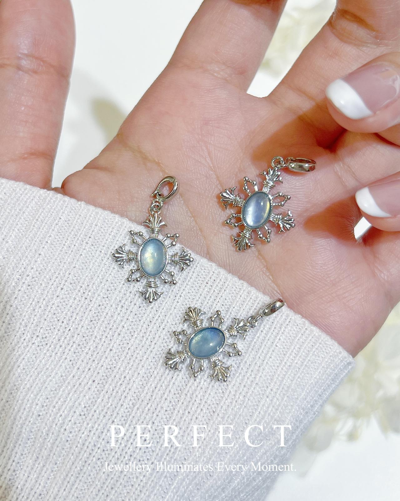 ✨Chrome Heart Aquamarine Brass Pendent | 克羅心海藍寶萬用扣吊墜✨💙